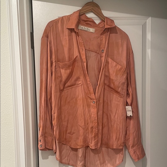 Free people Button-Up Shirt large nwt - Picture 1 of 5